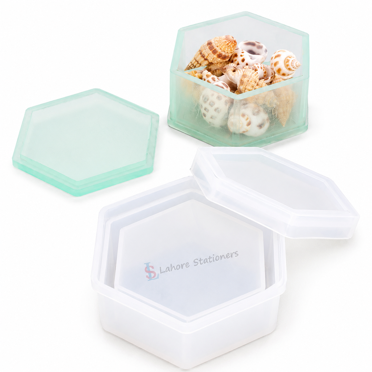 Different Shape Design Jewelry Storage Box Silicone Mold for Epoxy Resin, Candle Making, Concrete & Plaster DIY