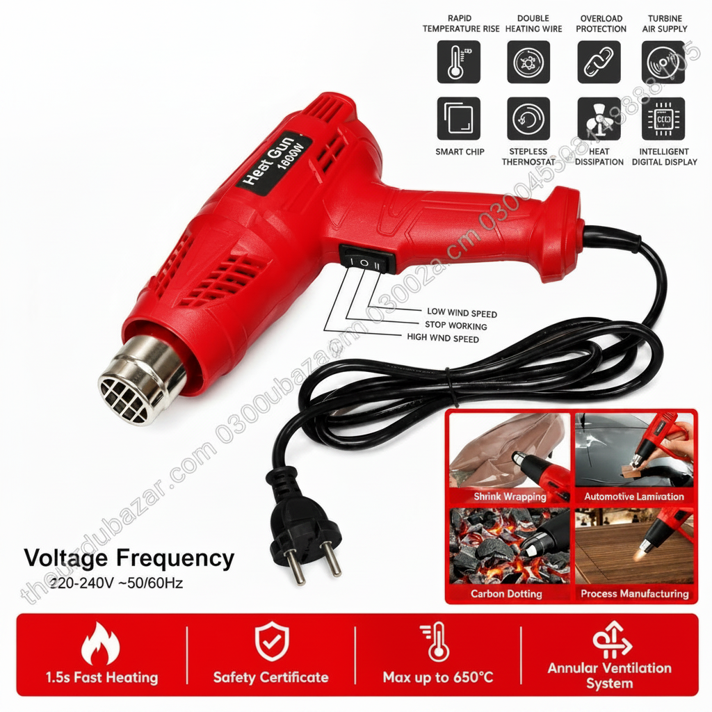 Heat Gun Adjustable Temperature Hot Air Gun