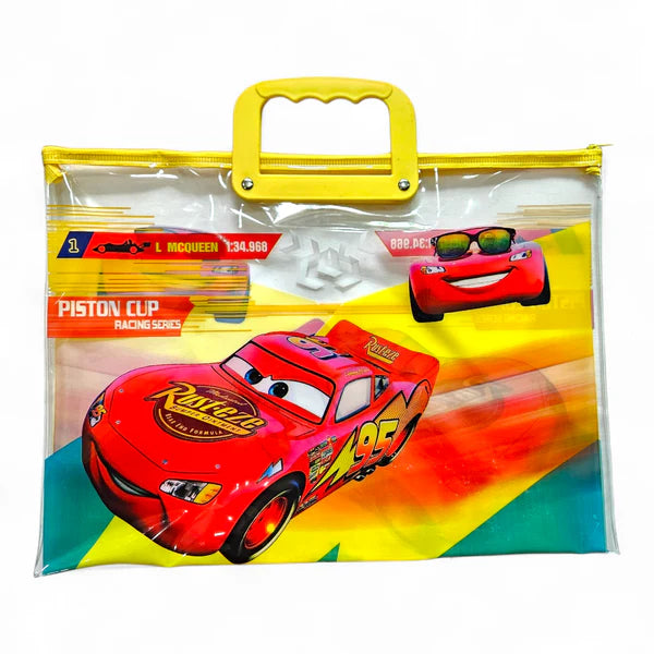 Clear zipper folder bag for kids (8095) CARS