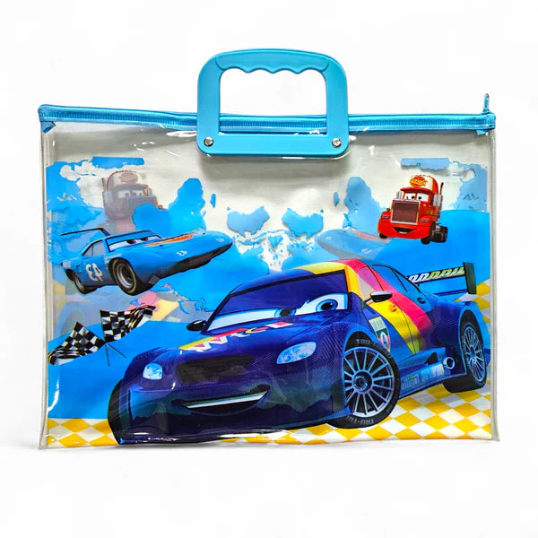 Clear zipper folder bag for kids (8095) CARS