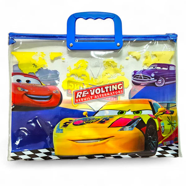 Clear zipper folder bag for kids (8095) CARS