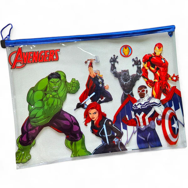 Avengers Clear zipper folder bag, one side net (358)