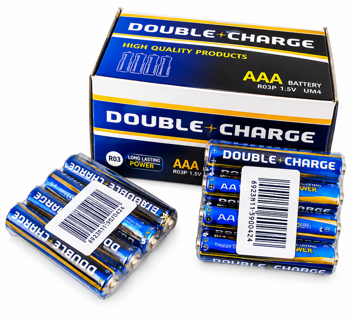 Original Double Charge Heavy Duty Cells AAA Size 1.5V Battery Cell for All Type of Remotes [ Small Size ] [ Bareek Cell ]