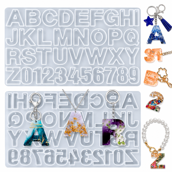 Alphabet Resin Silicone Mold With Hole