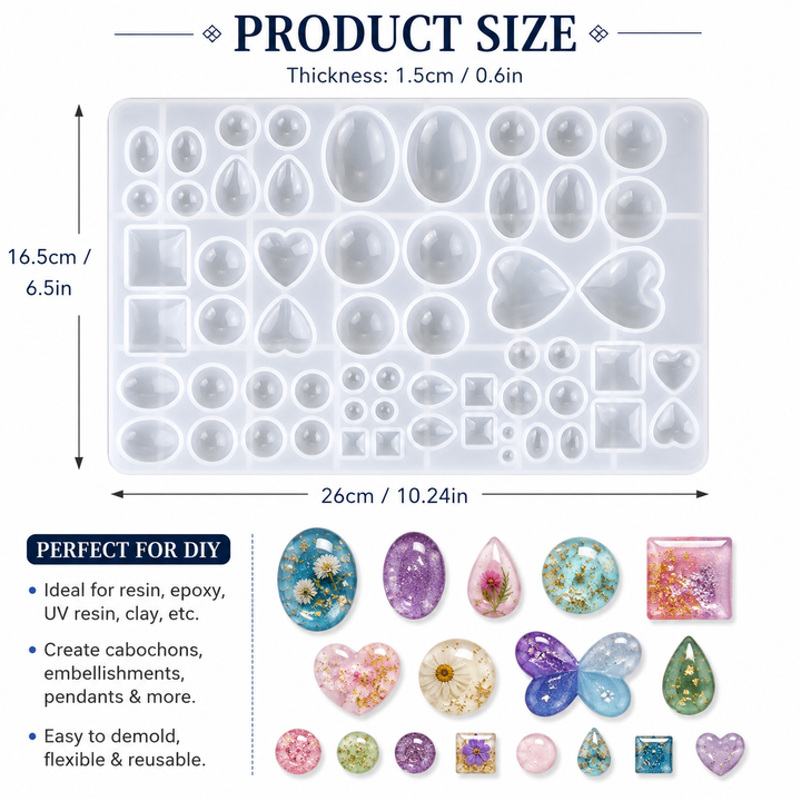Gemstones Jewelry Silicone Mold For Resin Art
