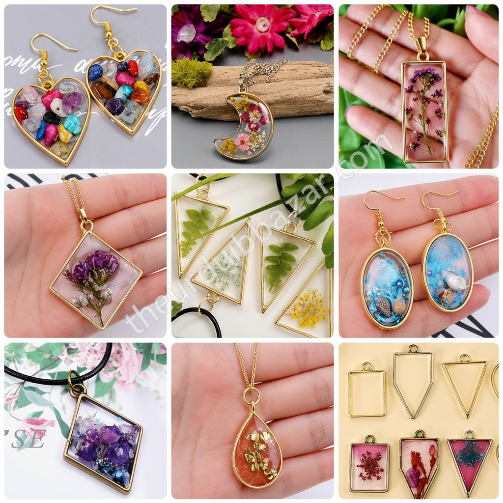 Bezel Pendant for Resin Jewelry Metal Frame