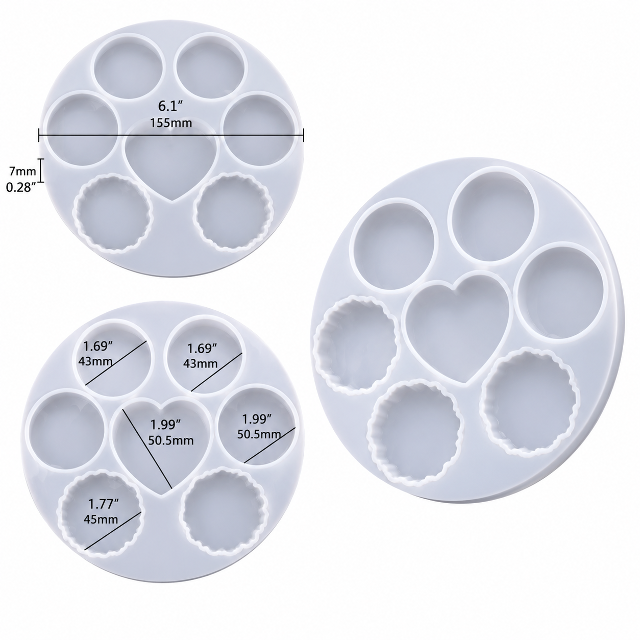 Multi Purpose Resin Mold for DIY Resin Art – Keychain, Mobile PopSocket & Car Hanging Silicone Mold