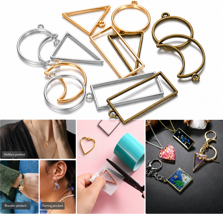 Bazel Pendant Metal Jewelry Frame Molds 10Pcs Set