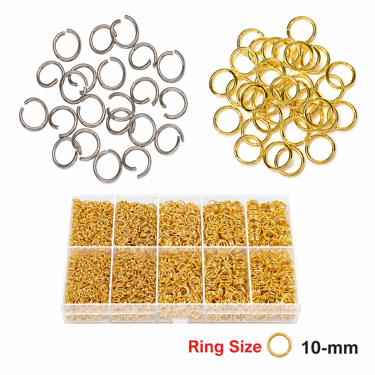 Keychain Jump Rings 10mm Silver & Gold Jewelry Findings for Crafting