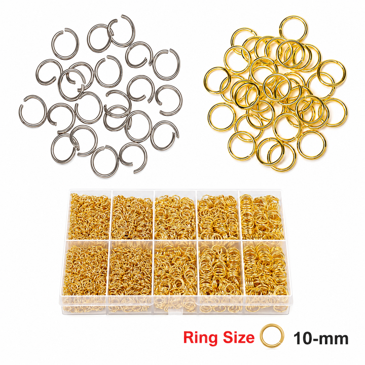 Keychain Jump Rings 10mm Silver & Gold Jewelry Findings for Crafting
