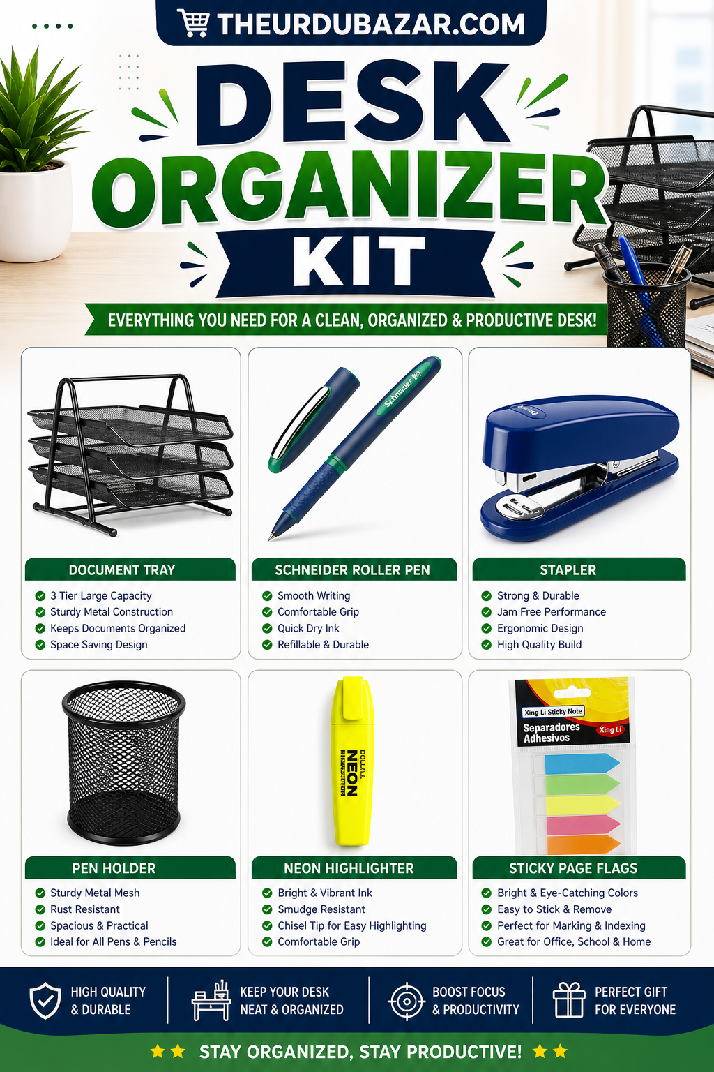 Desk organizer kit