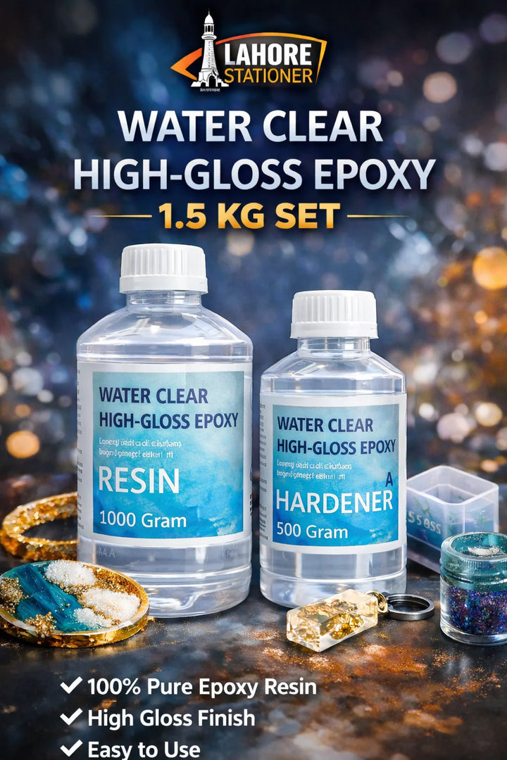 Epoxy Resin & Hardener Set 1.5 KG Water Clear High-Gloss