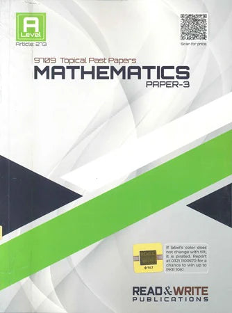 Mathematics A Level Paper 3 Topical Past Papers Art #273