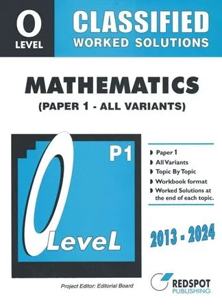 Redspot O Level Classified Math Paper 1 Unsolved Topical Exam Papers 2025