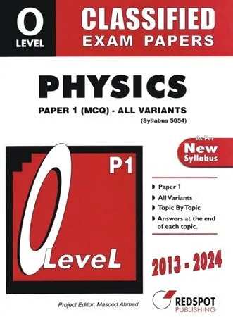 Redspot O Level Classified Physics Paper 1 2025 Edition