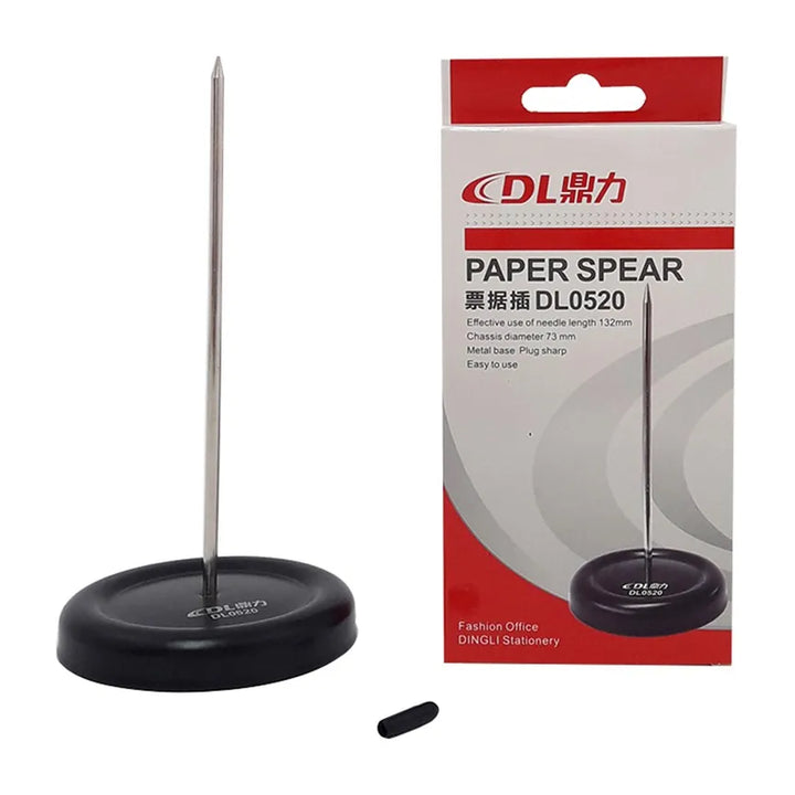 DL PAPER SPEAR / PAPER POKAR – Metal Memo Spike Note Holder with Base for Desk Organization