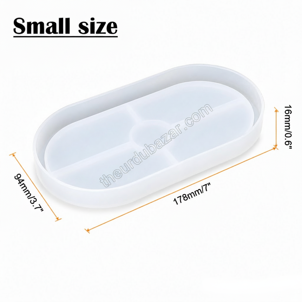 Oval Trinket Tray Silicone Mold For Plaster of Paris, Resin & DIY Crafts