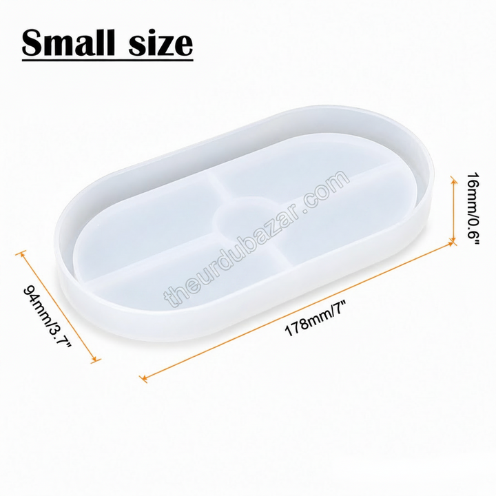 Oval Trinket Tray Silicone Mold For Plaster of Paris, Resin & DIY Crafts