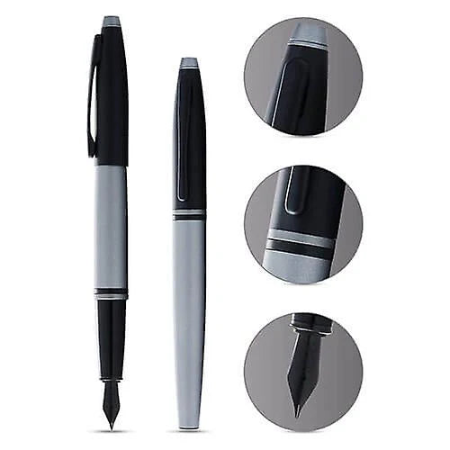Cross AT0116-26 FP Grey Barrel Black Cap Fountain pen