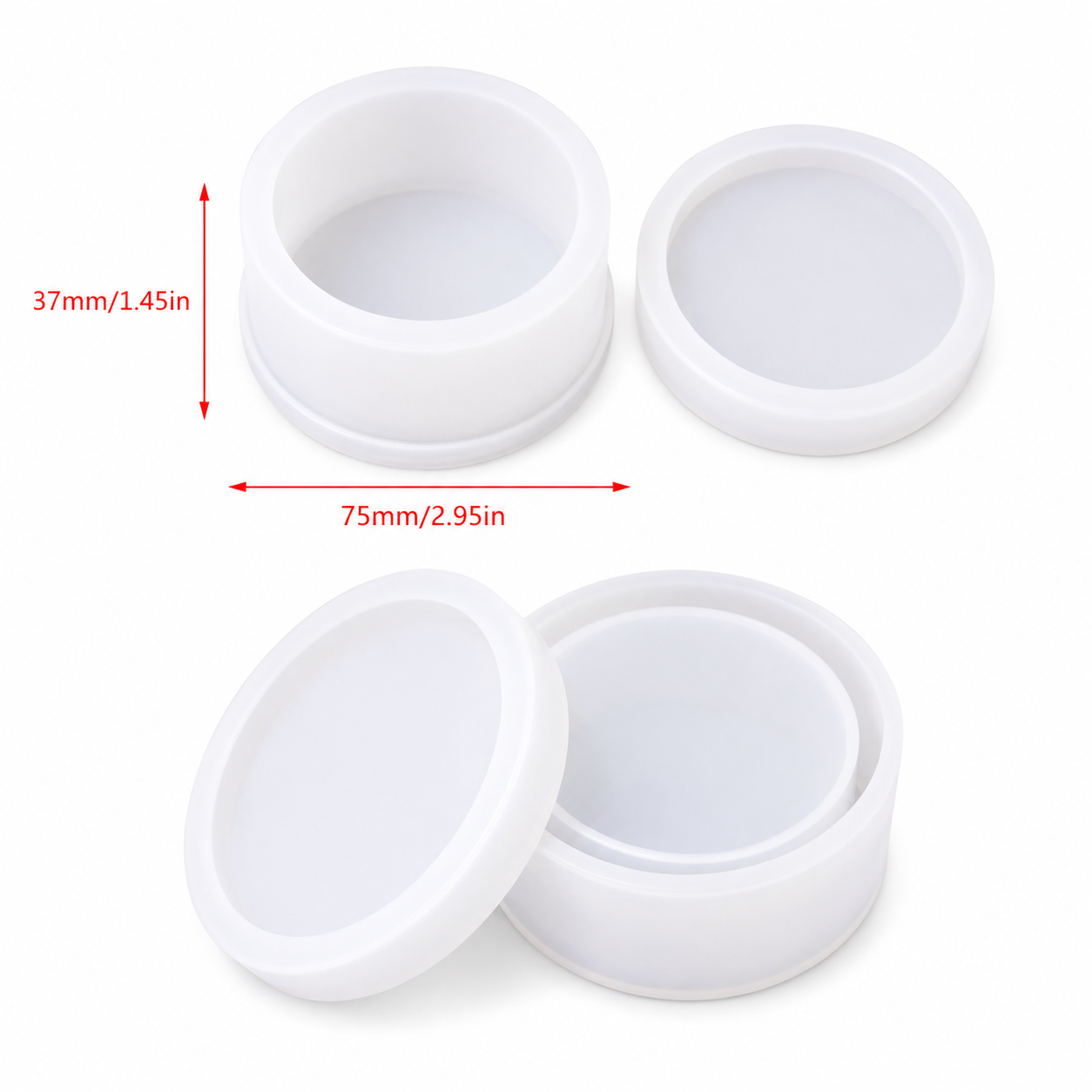 Different Shape Design Jewelry Storage Box Silicone Mold for Epoxy Resin, Candle Making, Concrete & Plaster DIY