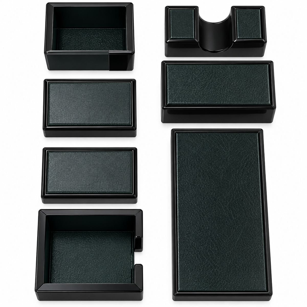 Rexine Leather Office Desk Organizer | 7 PCS Executive Desk Set | Premium Office Table Accessories