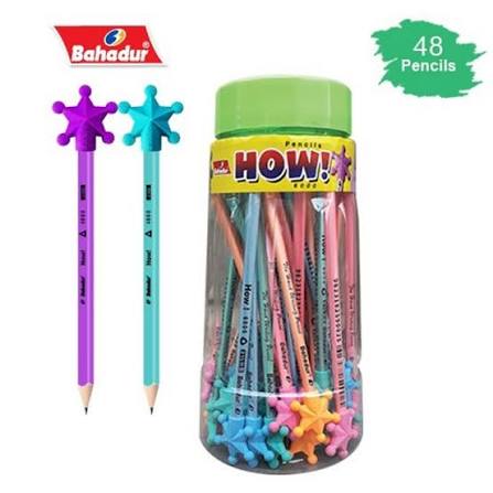 BAHADUR HOW TRICA PENCIL WITH BIG STAR ERASER