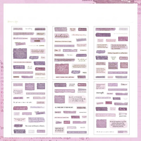 Text sticker sheet of 6 pcs (FGJSG)