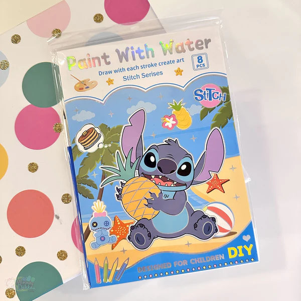 DIY water paint coloring book with brush and detachable pages