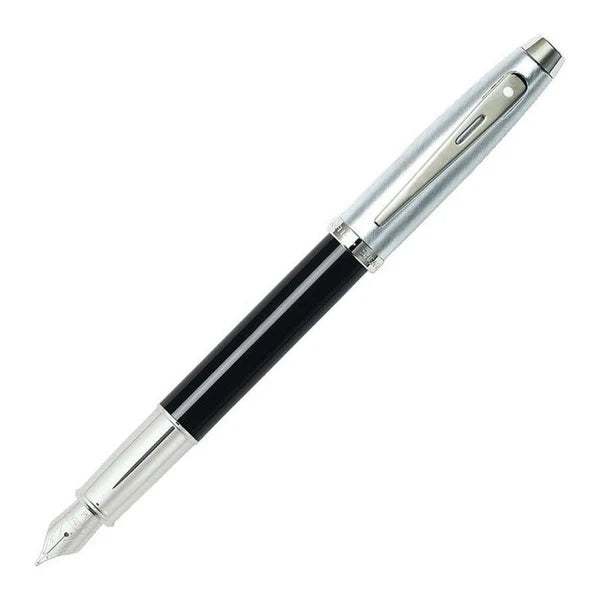 Sheaffer Sh100 Black Lacquer/Chrome Plate Fountain Pen 9308