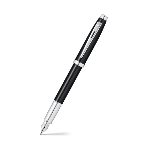 Sheaffer Sh100 Black Lacquer/Chrome Plate Fountain Pen 9338