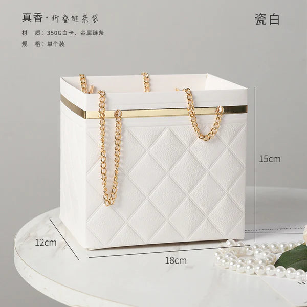 Multipurpose Gift bags / flower gift box with golden chain (removable flower stand from inside)
